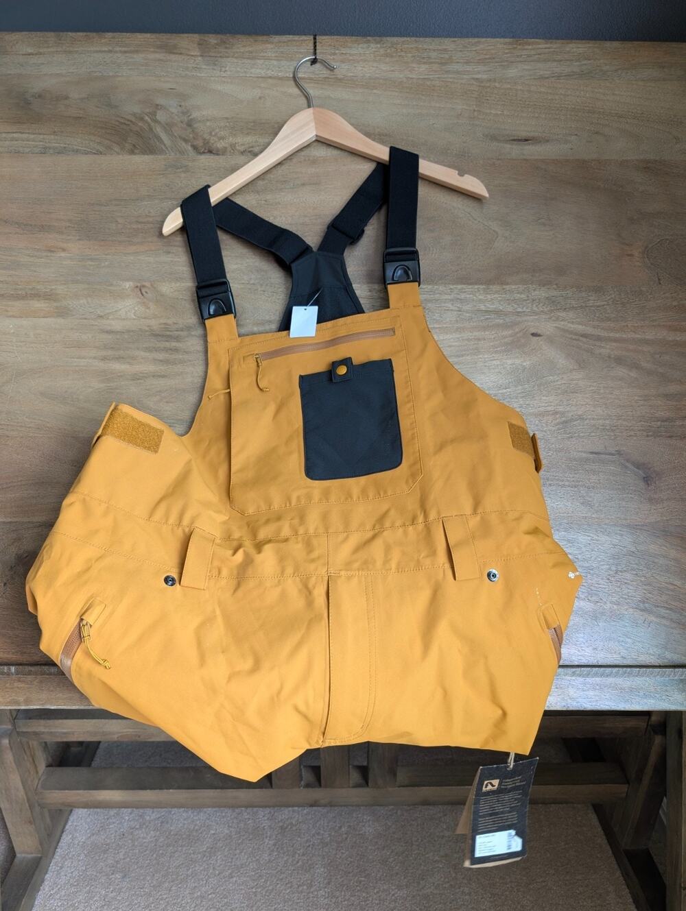 Flylow Snow Ski Baker Bib Mens 2XL Mustard Insulated Adjustable Strap 1820 NWT
